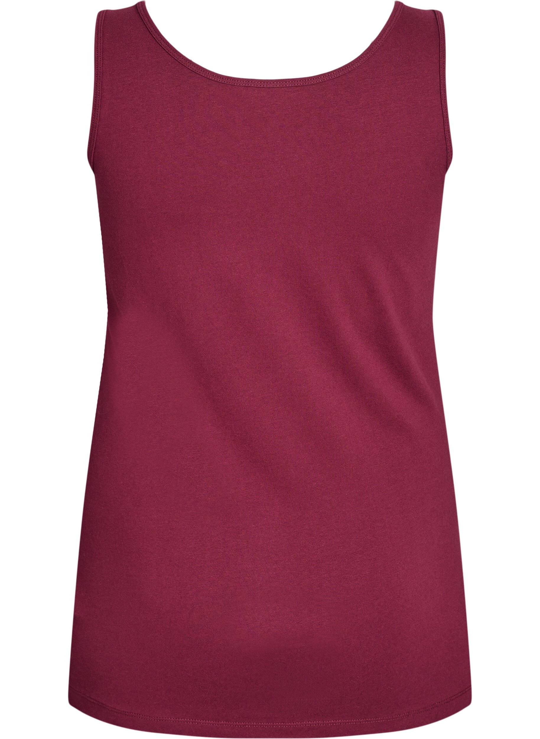 ZizziSolide Farbe Grundoberteil aus Baumwolle., Dunkles Bordeaux, Packshot image number 1