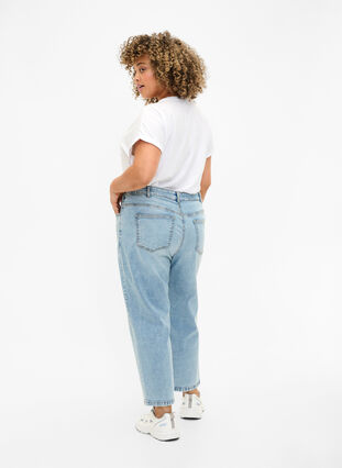 Gekürzte Vera-Jeans mit Destroyed-Details	, Blue Denim, Model image number 1