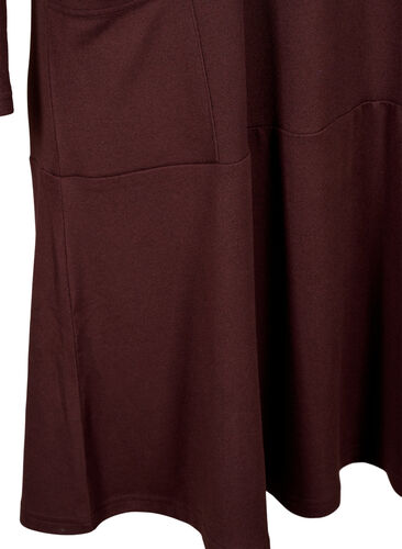 Hochgeschlossenes Jerseykleid mit Taschen, Fudge, Packshot image number 3