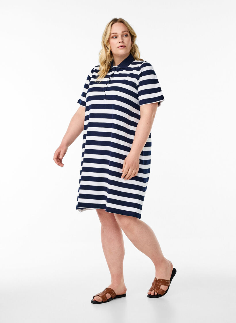 Kurzes Polokleid im A-Linien-Schnitt, Blau, Model image number 1