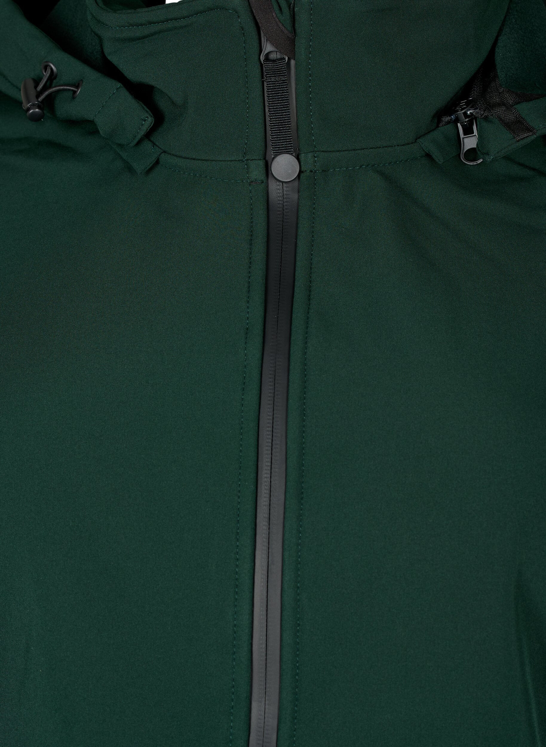 Zizzi Kurze Softshell-Jacke mit abnehmbarer Kapuze, Gr&uuml;n, Packshot image number 2