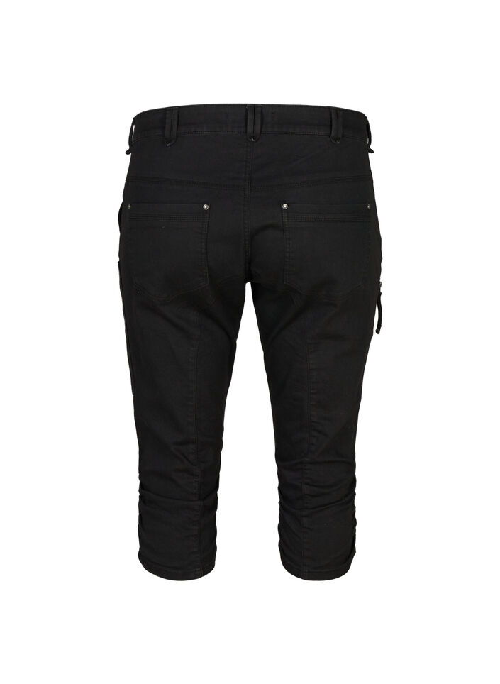 Slim Fit Capri-Jeans mit Taschen, Schwarz, Packshot image number 1
