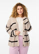 FLASH - Gestreifter Strickcardigan mit Knöpfen, Beige, Model image number 0