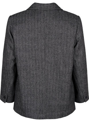 Blazer aus Wollmischung mit Taschen - Grau - Gr. M - Zizzi
