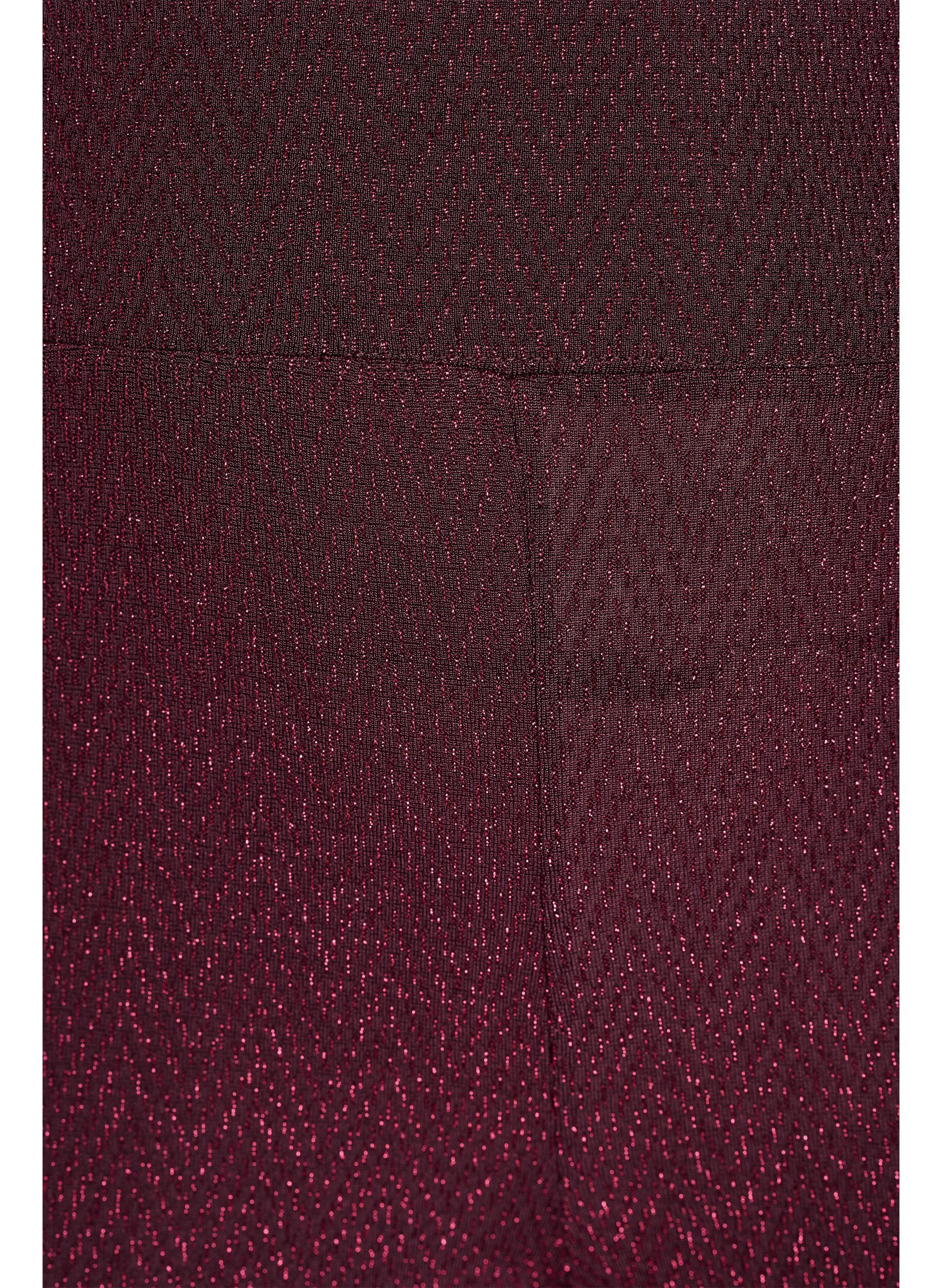Zizzi Leggings mit Glitzermuster, Dunkles Bordeaux, Packshot image number 2