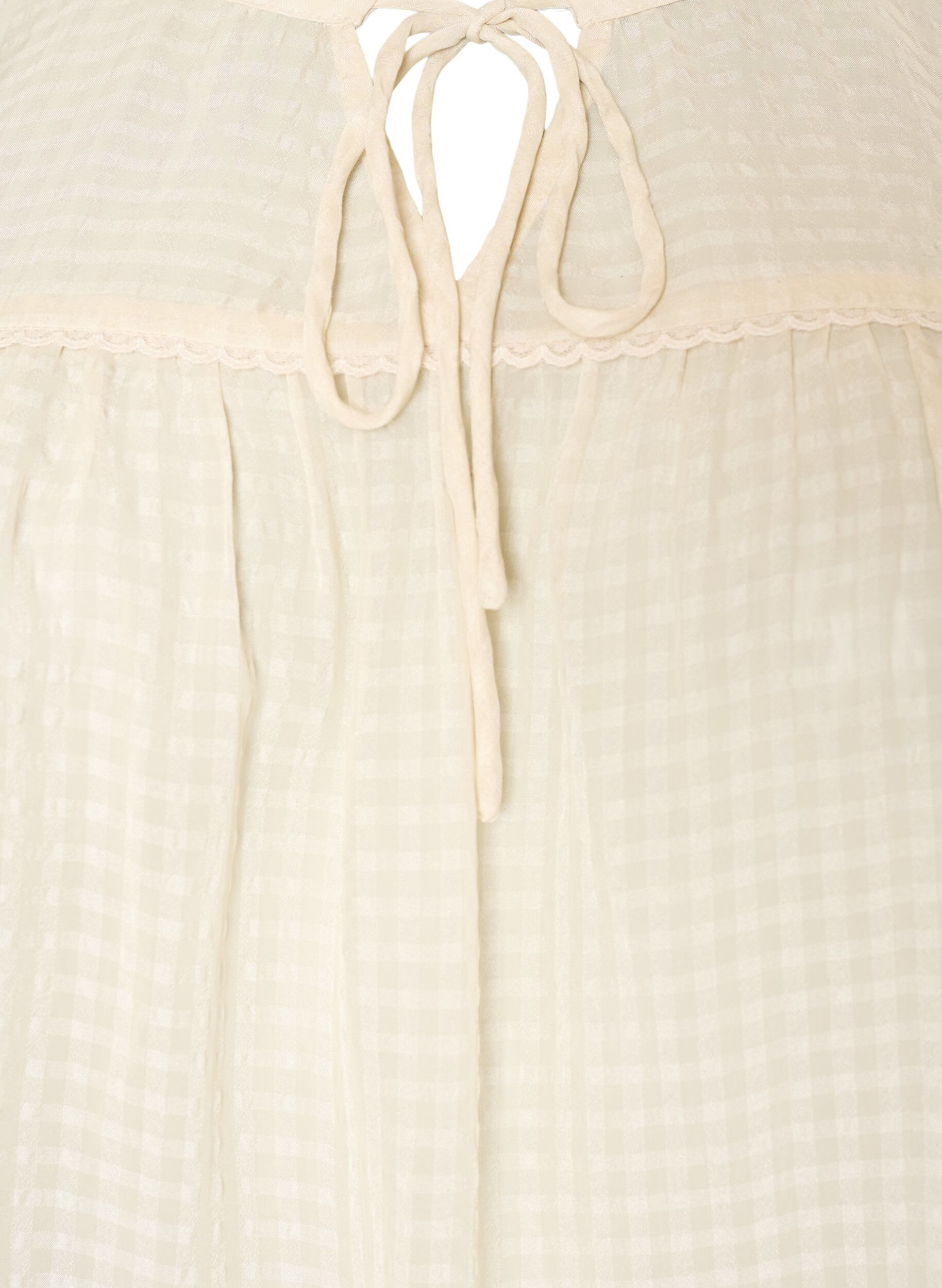ZizziBluse aus Seersucker mit Bindeband, Beige, Packshot image number 2