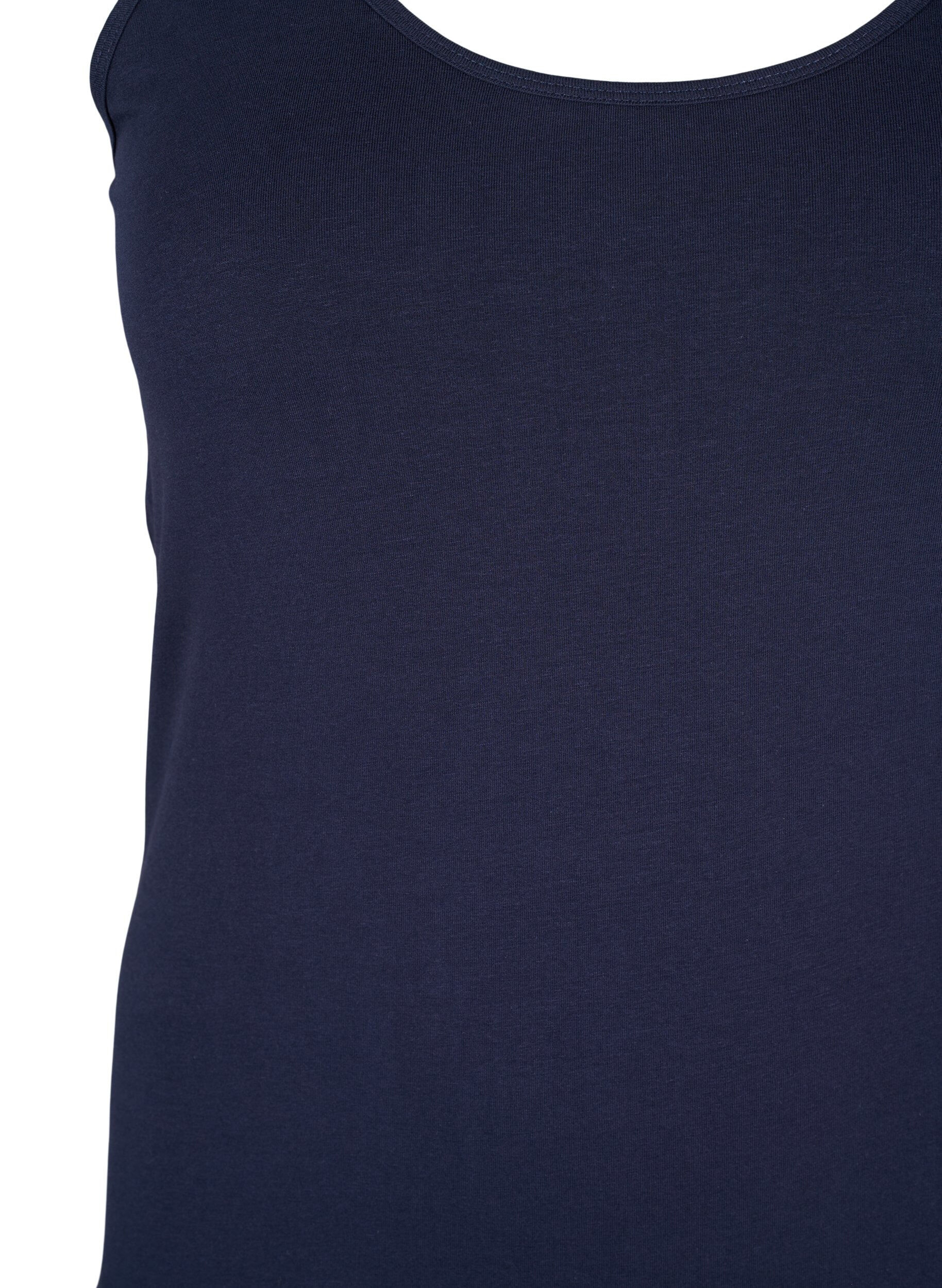 ZizziSolide Farbe Grundoberteil aus Baumwolle, Blau, Packshot image number 2
