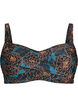 Wattierter Bikini-Oberteil mit Print, Petrol, Packshot image number 0