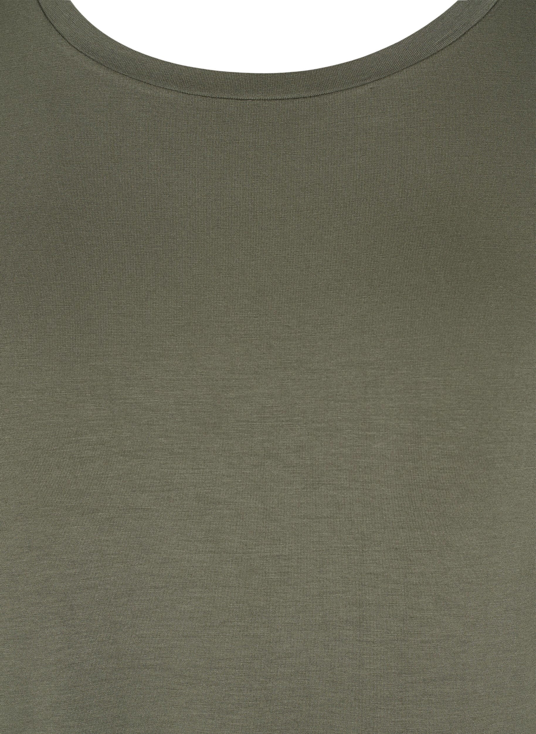 Zizzi Kurzarm Tunika aus Viskose mit Schn&uuml;ren Details, Dusty Olive, Packshot image number 2