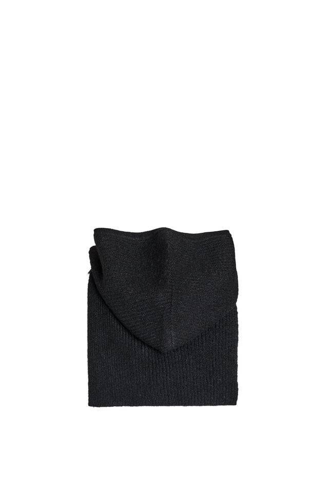 Balaclava aus Rippstrick mit Reißverschluss, Schwarz, Packshot image number 4