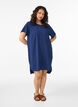 Kurzes Kleid mit gecrinkelter Textur und kurzen &Auml;rmeln, Blau, Model image number 1