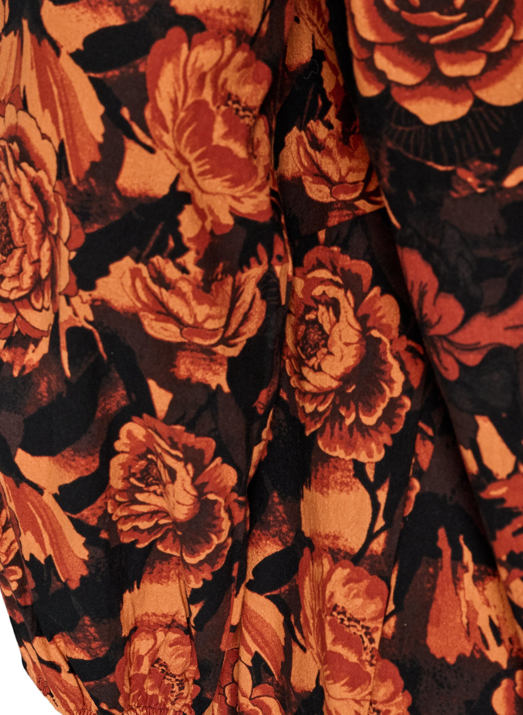 ZizziKurzes Baumwollkleid mit Gummisaum und langen &Auml;rmeln, Schwarz, Packshot image number 3