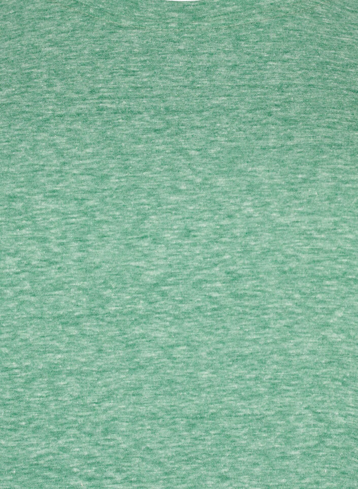 Melange-T-Shirt mit kurzen &Auml;rmeln, Gr&uuml;n, Packshot