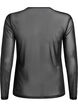 Meshbluse mit Strasssteinen und langen &Auml;rmeln, Schwarz, Packshot image number 1