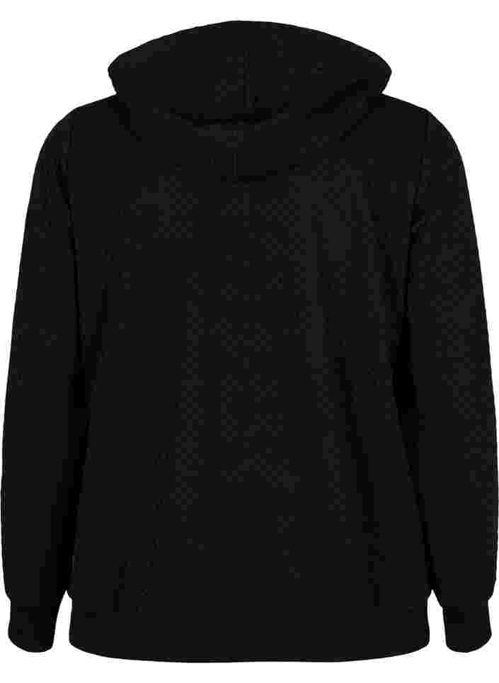 Strukturierter Sportcardigan mit Reißverschluss, Black, Packshot image number 1