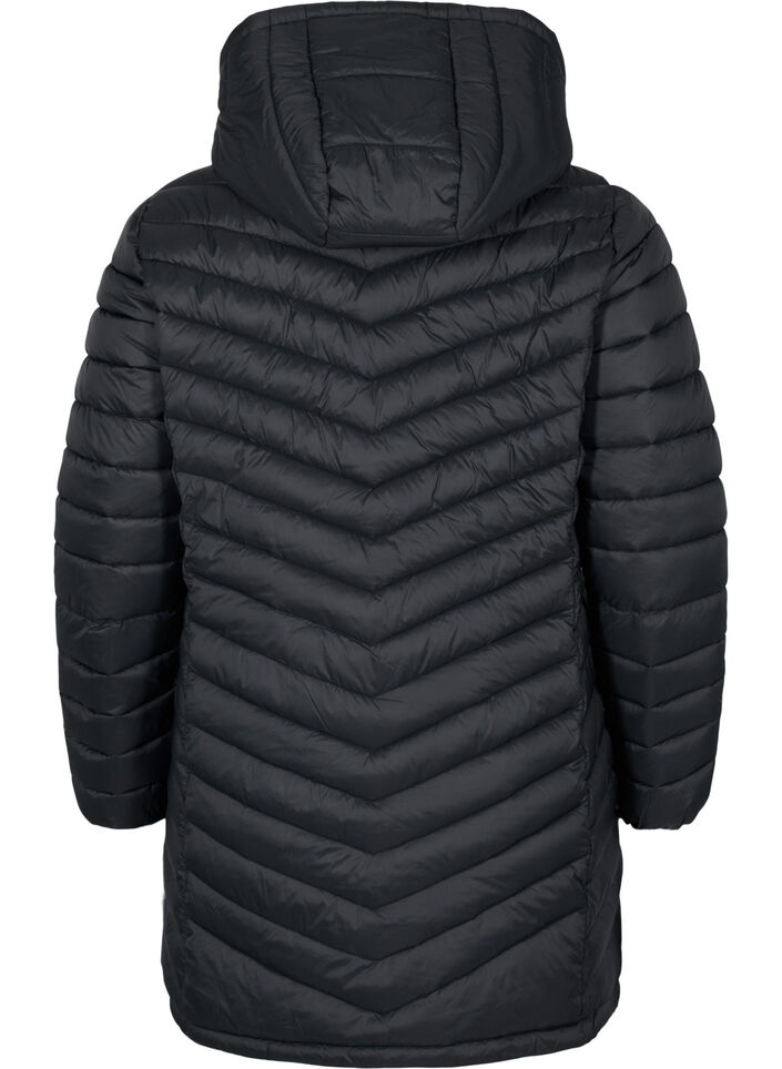 Leichte Jacke mit Taschen und abnehmbarer Kapuze, Schwarz, Packshot image number 1