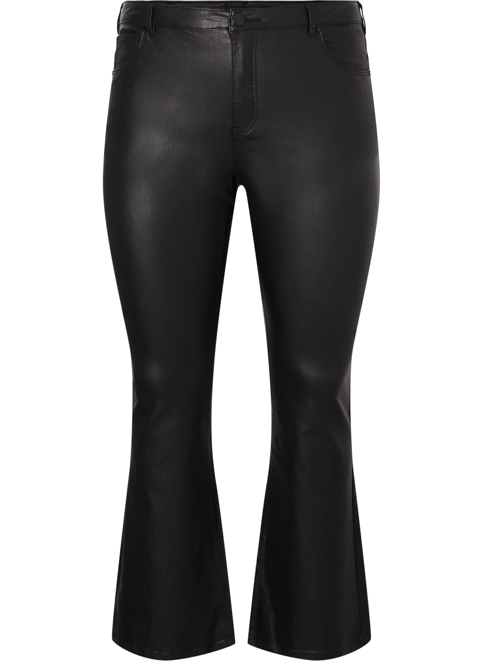 Zizzi Beschichtete Ellen Jeans mit Bootcut, Black, Packshot image number 0