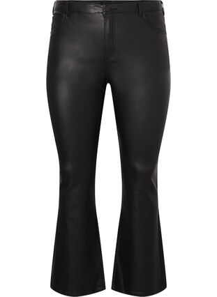 Beschichtete Ellen Jeans mit Bootcut, Black, Packshot image number 0