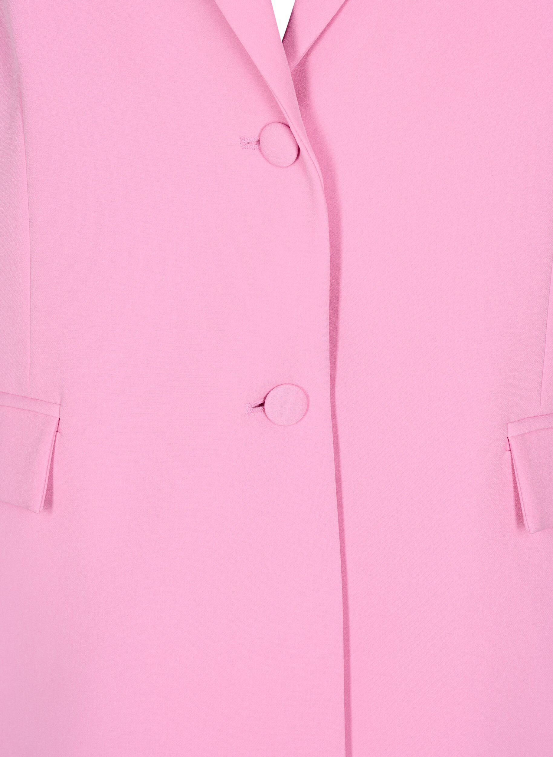 Zizzi Klassischer Blazer mit Knopfverschluss, Pink, Packshot image number 3