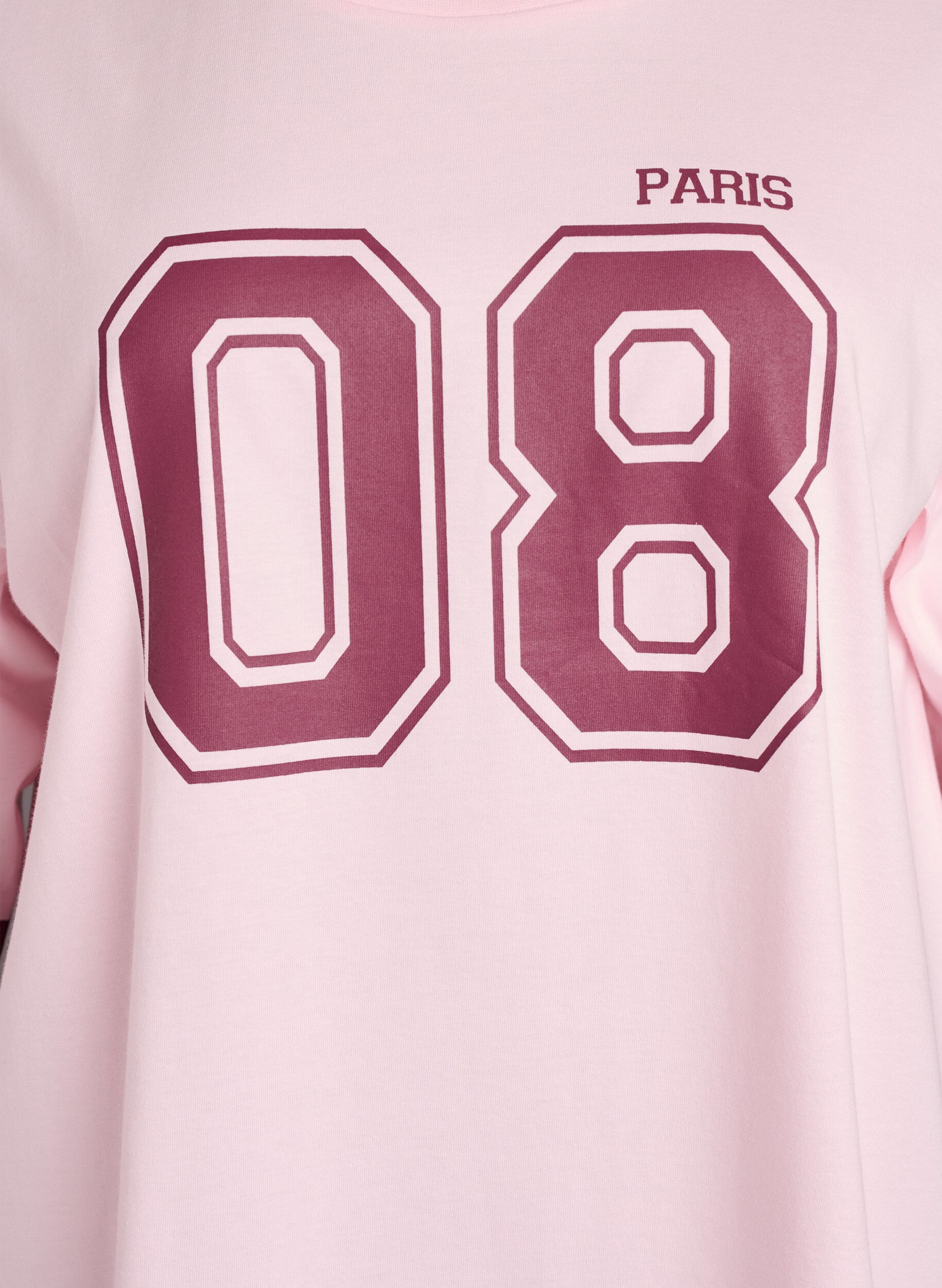 Zizzi Oversize College-T-Shirt mit 3/4-&Auml;rmeln, Pink, Packshot image number 2