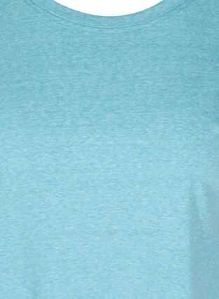 Meliertes T-Shirt aus Baumwolle, River Blue Melange, Packshot image number 2