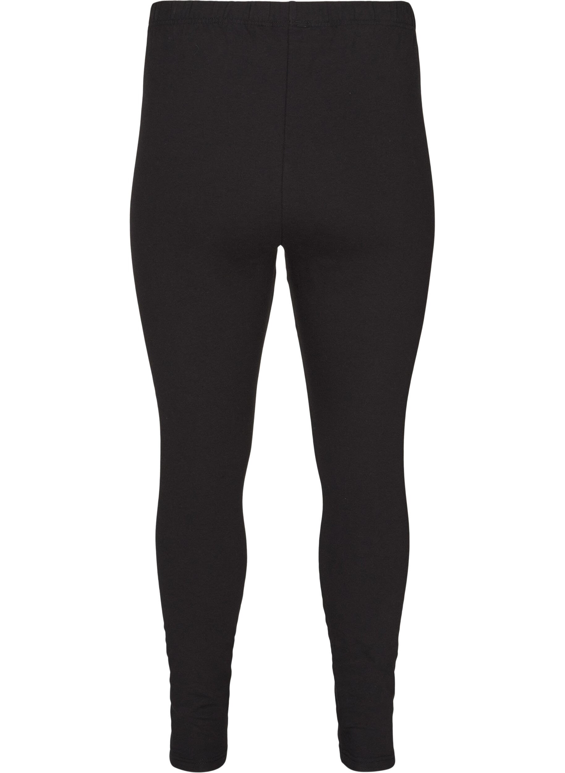 Zizzi Leggings aus Baumwolle mit Futter, Schwarz, Packshot image number 1