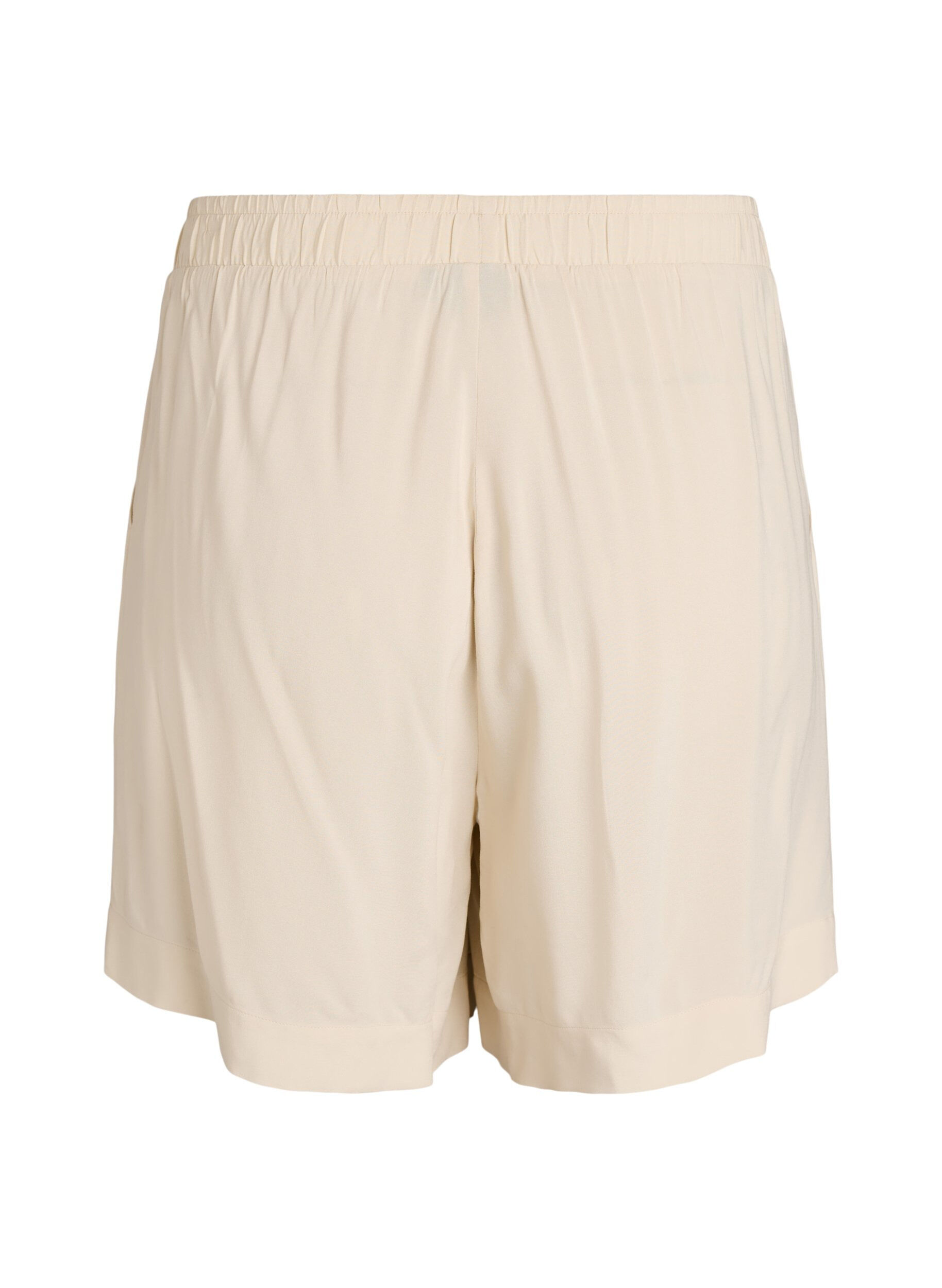 Zizzi Lockere Pyjamashorts aus Viskose mit hoher Taille, Beige, Packshot image number 1