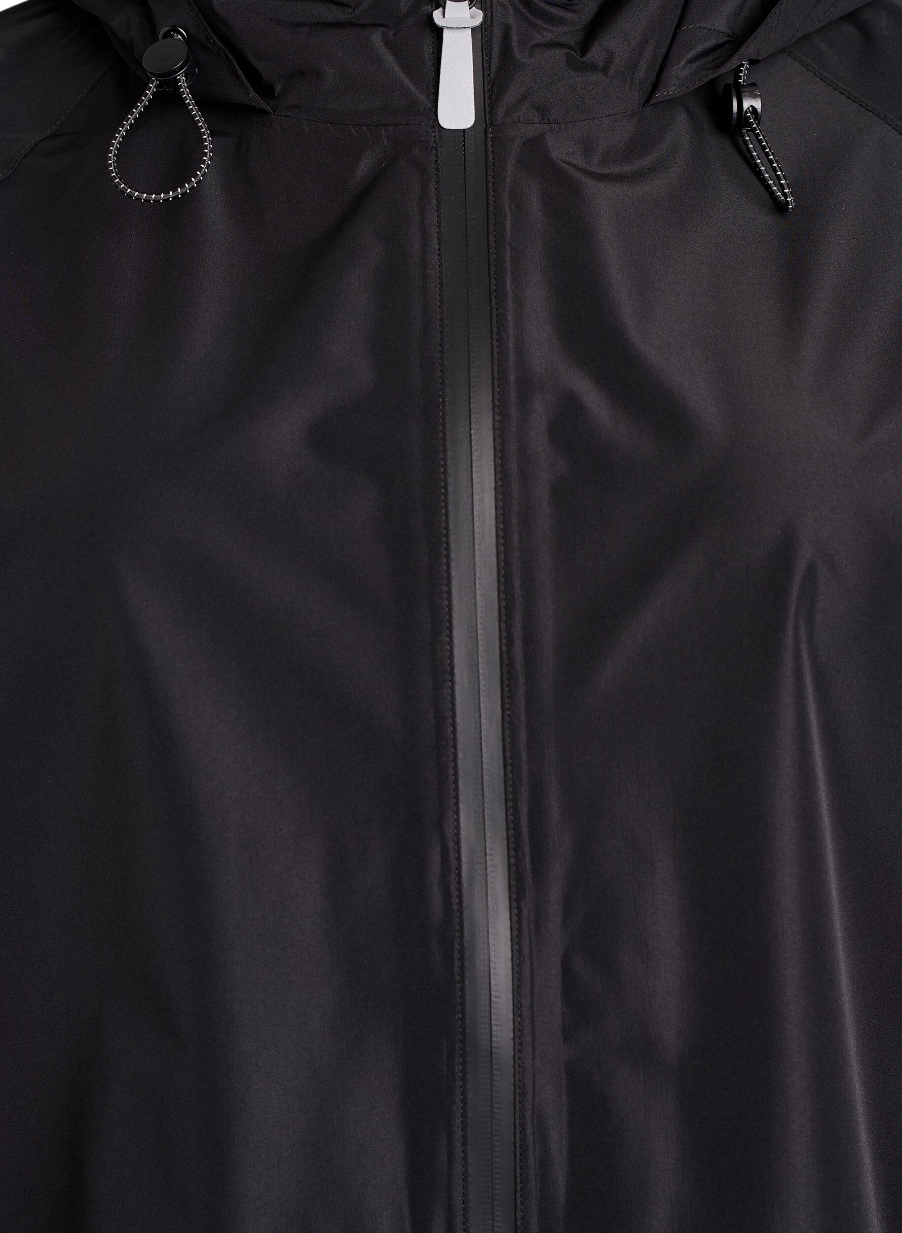 Zizzi Regenjacke mit reflektierenden Details, Schwarz, Packshot image number 2