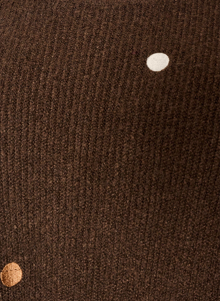 Strickbluse mit kleinen Stickmotiven, Braun, Packshot image number 2