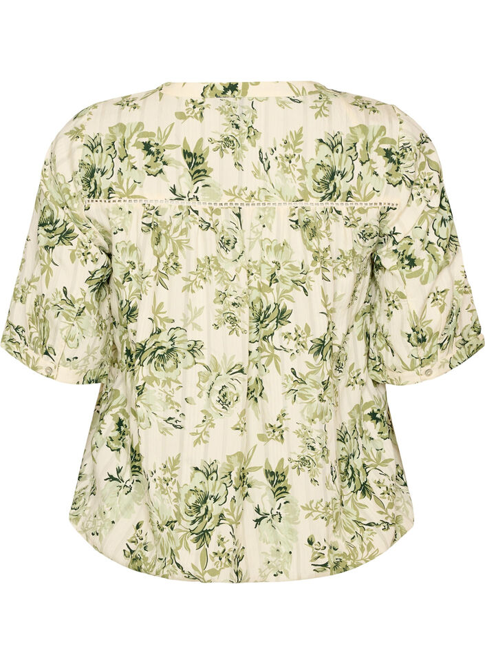 Bluse mit Print und 1/2-&Auml;rmeln, Gr&uuml;n, Packshot image number 1