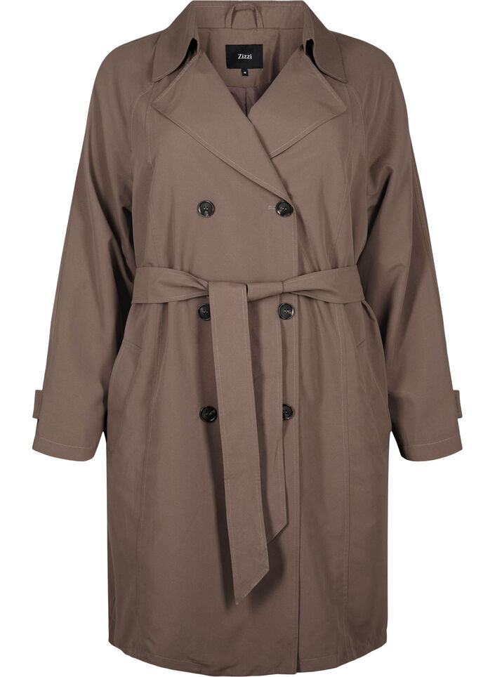 Trenchcoat mit Gürtel und Schlitz, Chocolate Chip, Packshot image number 0