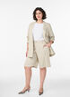 Hoch taillierte Bermudashorts aus Leinen und Viskose, Beige, Model image number 1