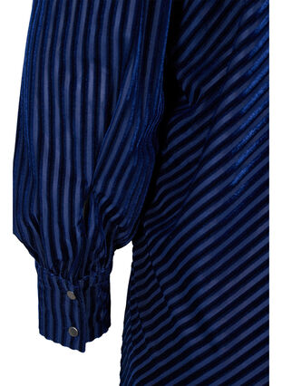 Strukturiertes Kleid aus Velours, Evening Blue, Packshot image number 3