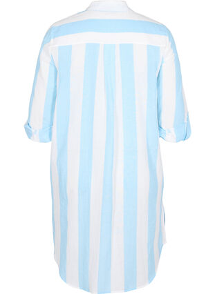 gestreiftes Baumwollhemd mit 3/4 Ärmeln, Blue Bell Stripe, Packshot image number 1