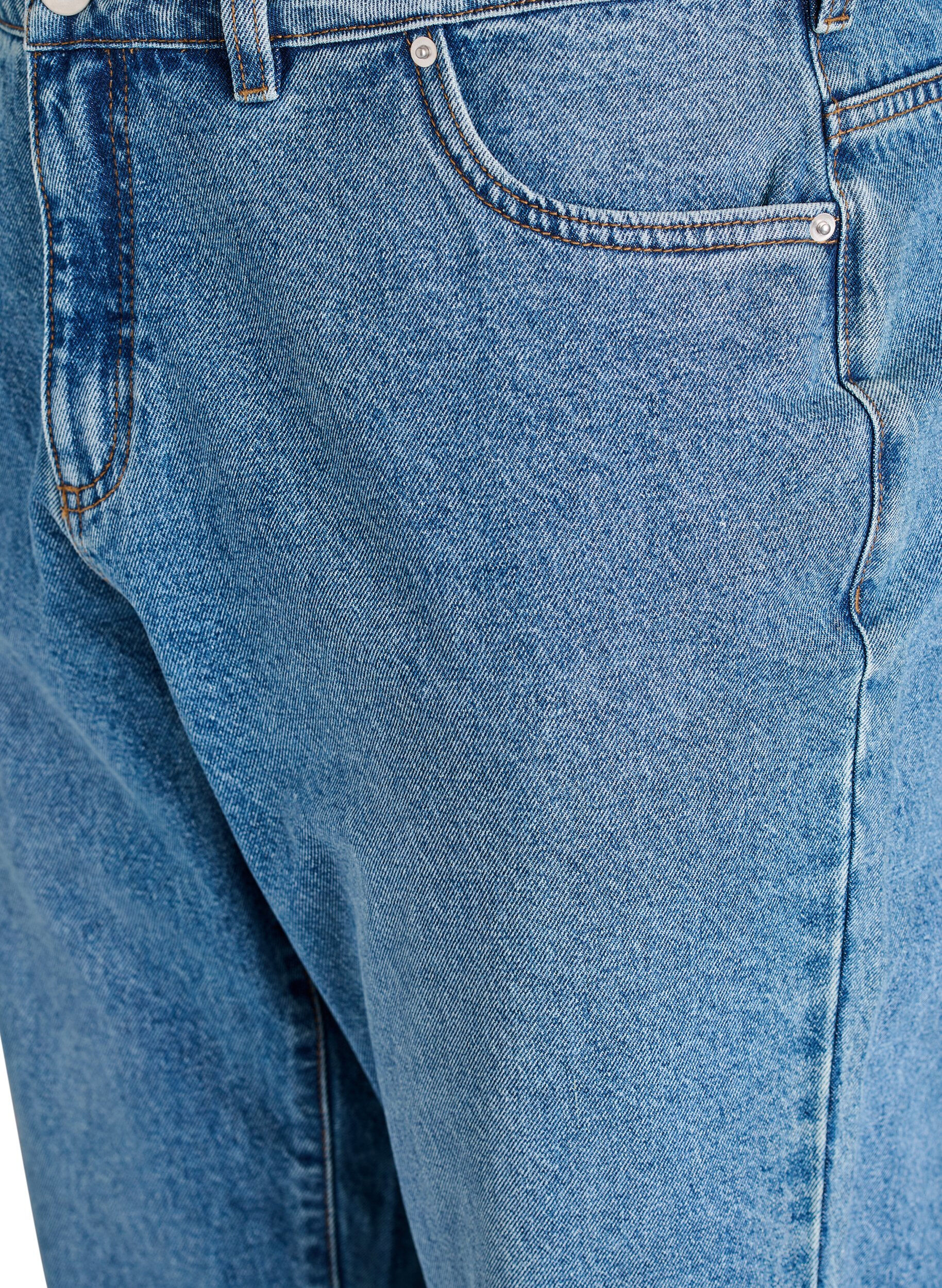 Zizzi Mille Mom-Fit-Jeans mit hoher Taille, Blau, Packshot image number 2