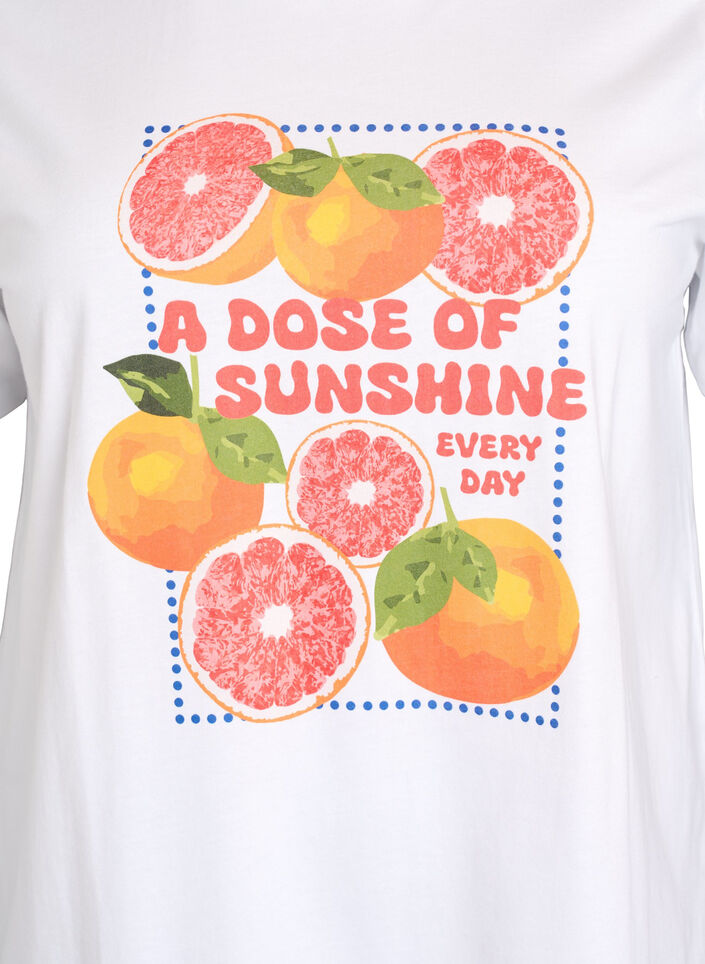 T-Shirt aus Biobaumwolle mit Zitrusmotiv, Wei&szlig;, Packshot image number 2
