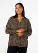 Langärmelige Bluse mit Leopardenmuster und V-Ausschnitt, Braun, Model image number 0