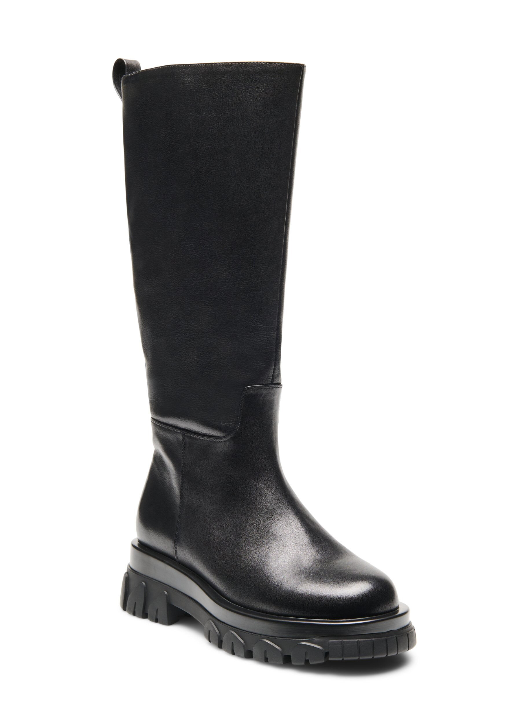 Zizzi Lederstiefel mit breiter Passform und Rei&szlig;verschluss, Black, Packshot image number 2