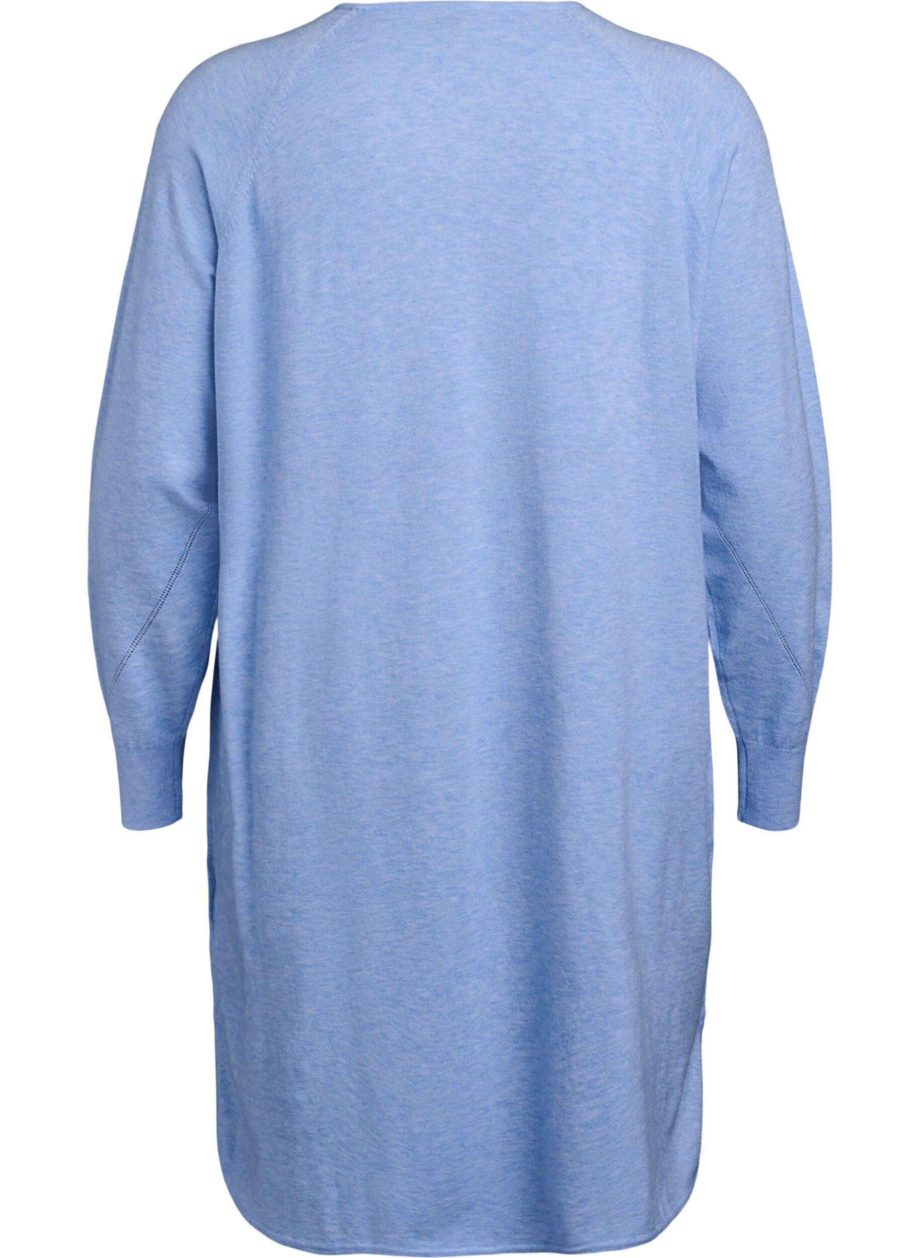 Zizzi Strickkleid mit Rundhalsausschnitt und Strickmuster, Della R. Blue Mel., Packshot image number 1