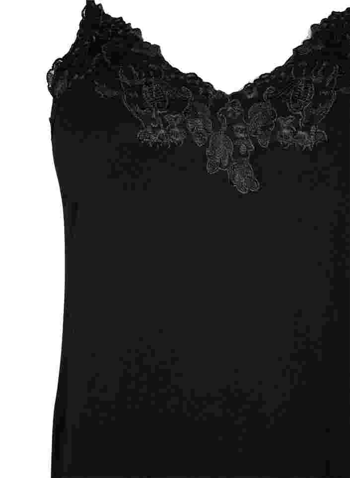 Nachthemd aus Viskose mit Spitze, Black, Packshot image number 2