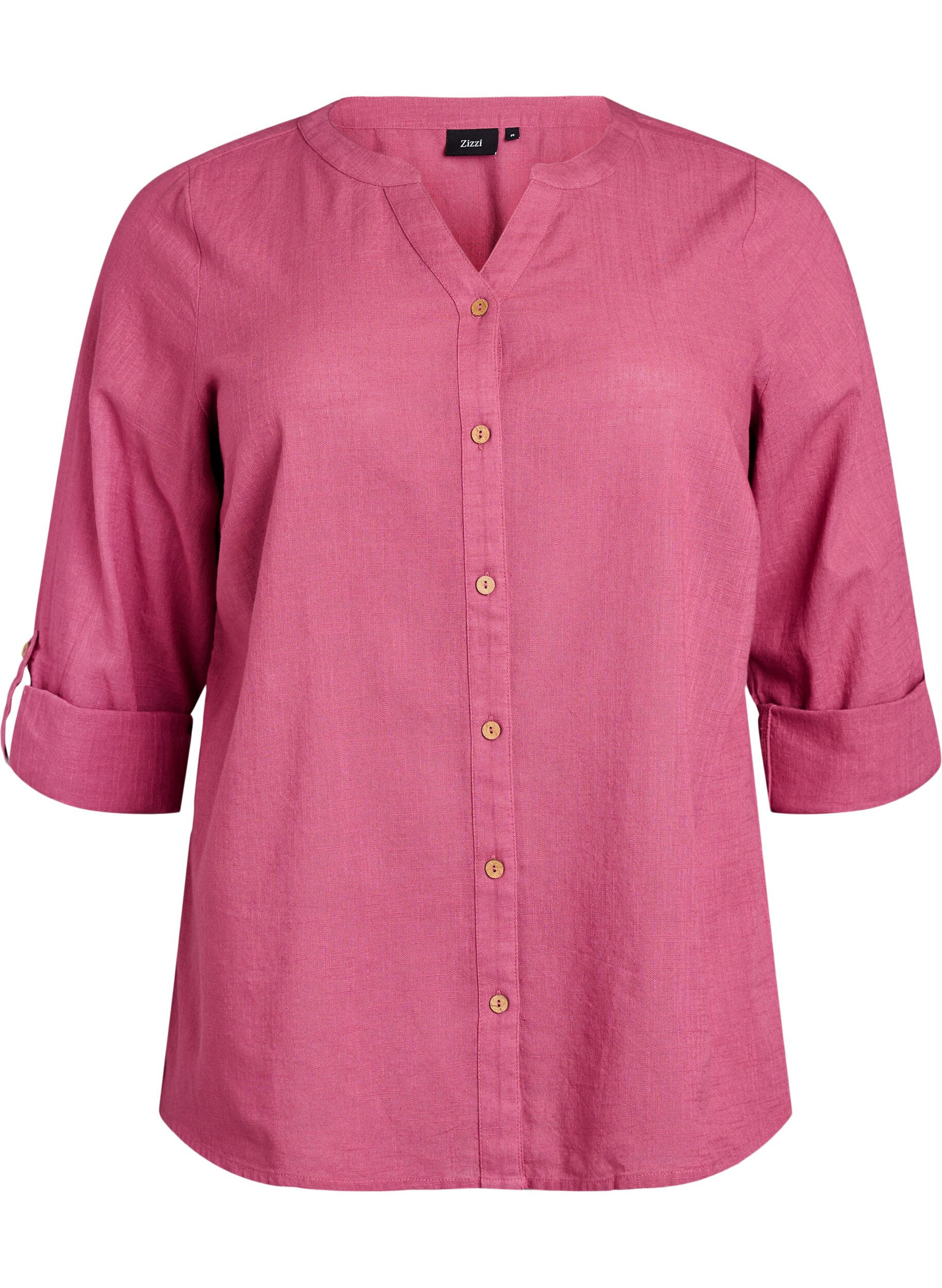 Baumwollbluse mit V-Ausschnitt