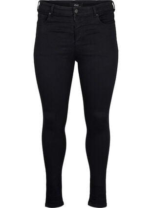 Super Slim-Fit-Jeans mit hoher Taille, Black, Packshot image number 0