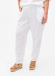 Einfarbige Baumwollhose mit Leinen, Bright White, Model image number 2