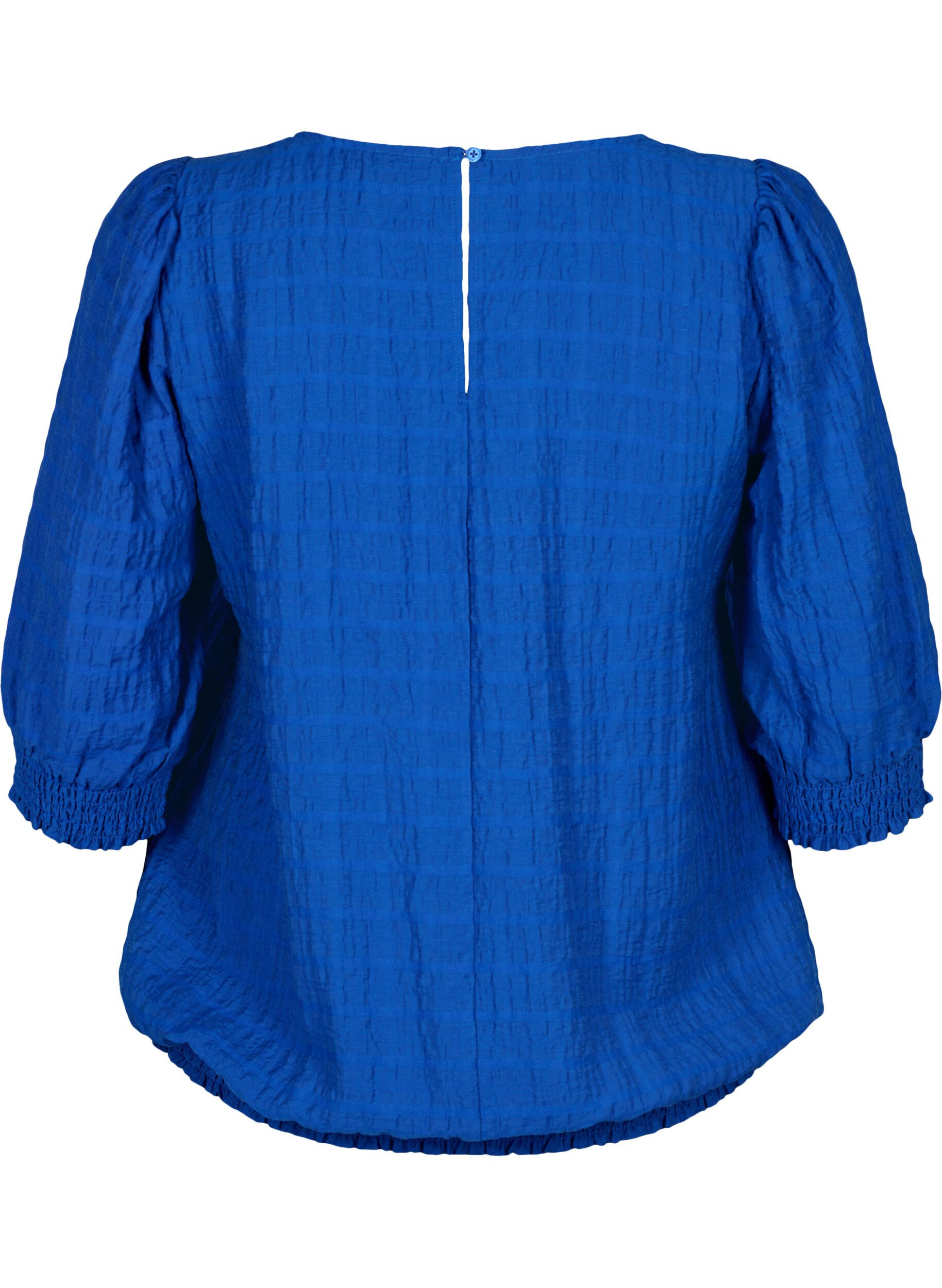 Zizzi Smock Bluse mit Lyocell (TENCEL&trade;), Strong Blue, Packshot image number 1