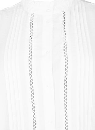  Hemdbluse aus Viskose mit gerüschtem Kragen, Bright White, Packshot image number 2