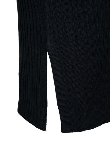 Oversized Strickkleid mit Schlitz, Black, Packshot image number 3