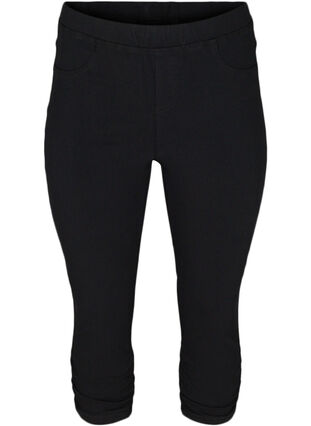 Einfarbige Capri-Jeans aus Viskosemischung, Black, Packshot image number 0