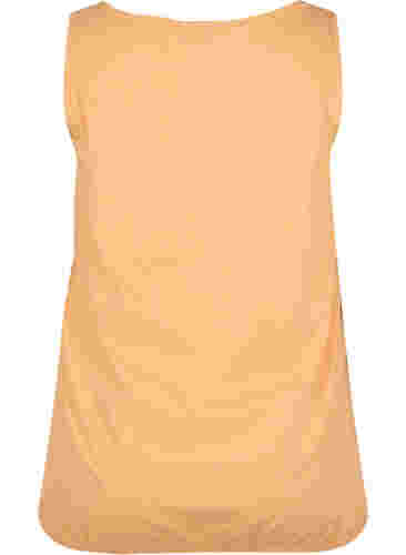 Baumwolltop mit Rundhalsausschnitt und Spitzensaum, Apricot Nectar, Packshot image number 1