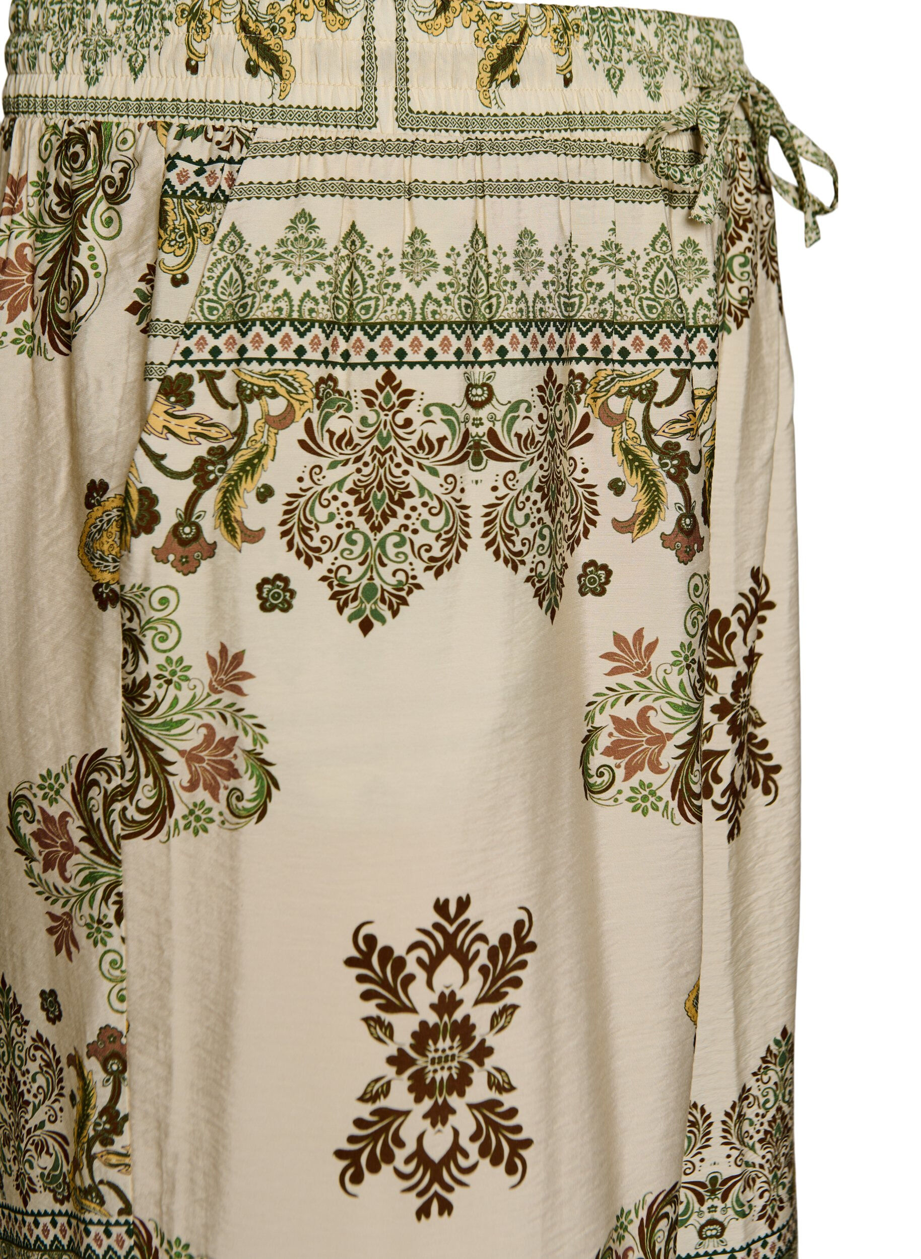 Zizzi Gemusterte Hose mit weitem Bein, Gr&uuml;n, Packshot image number 2