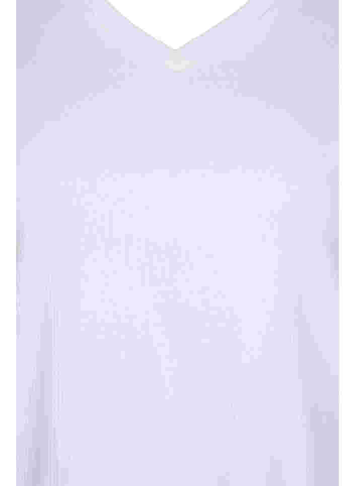 T-Shirt aus Baumwolle mit Rippstruktur, Bright White, Packshot image number 2